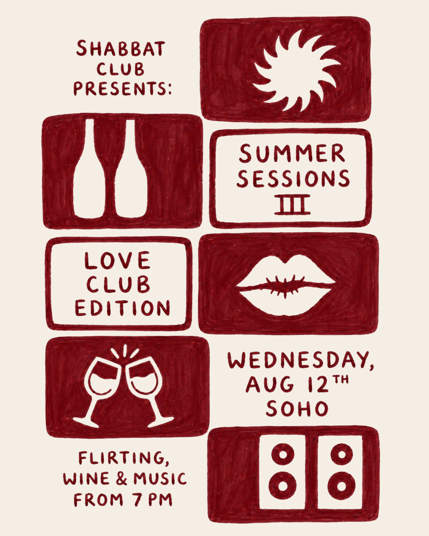 Shabbat Club flyer for an event