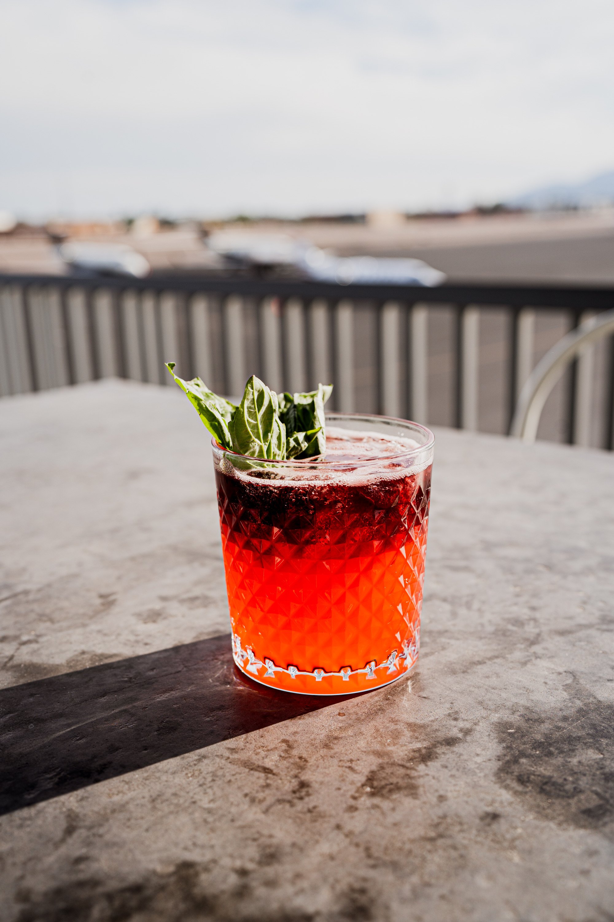 A cocktail on the Volanti patio