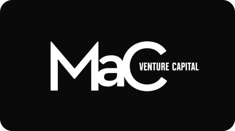 Black background with white text displaying 'Mac Venture Capital' in a stylized font.