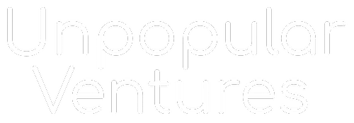 Text reading 'Unpopular Ventures' on a black background